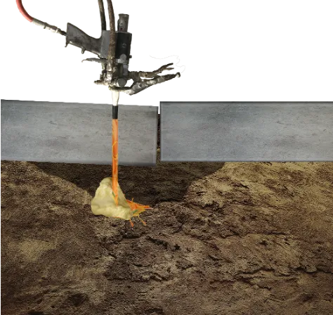Foam Being Injected Under Concrete