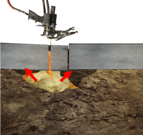 Foam Expanding Underneath Concrete