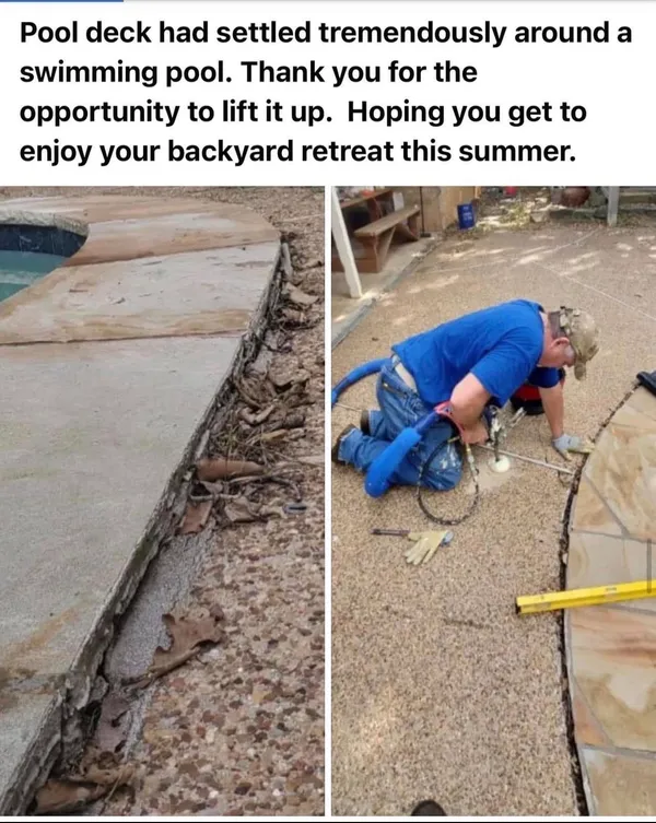 Pool Deck Settling Before After